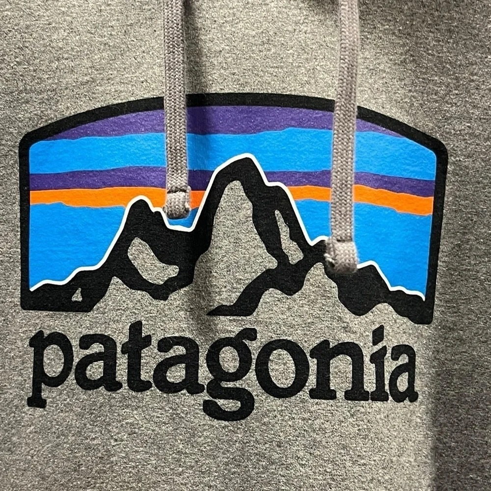 PATAGONIA Hoodie Mens XXL Fitz Roy Horizons Uprisal Gravel Heather Gray color